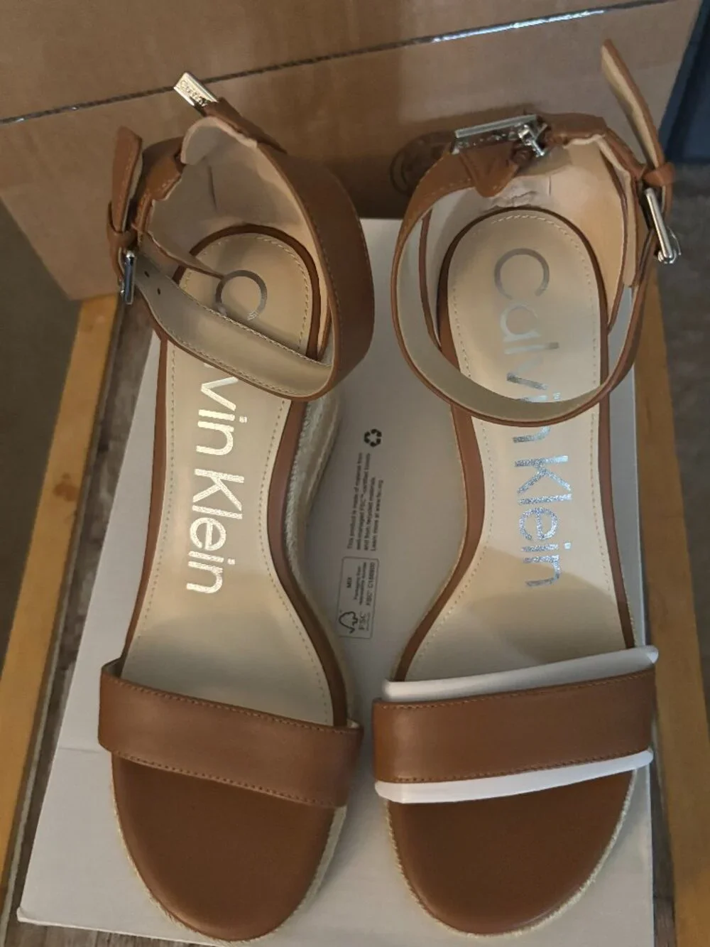 Calvin Klein Wedge Brown 8.5